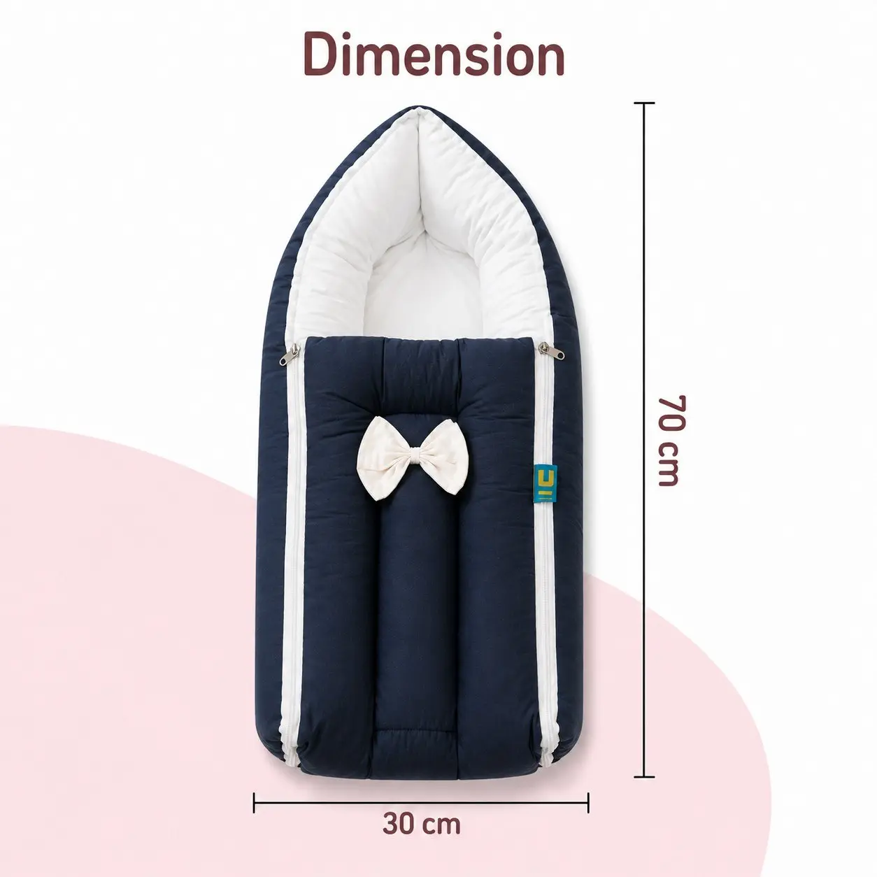 Baby Carry Bag And Sleeping Nest – Blue And White